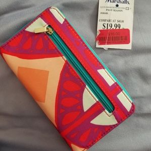 Fossil Raspberry Print Zipper Phone Wallet